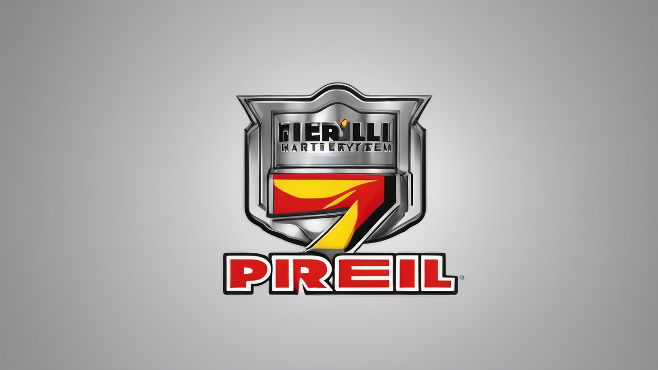 Logo marki Pirelli z charakterystycznym wydłużonym napisem